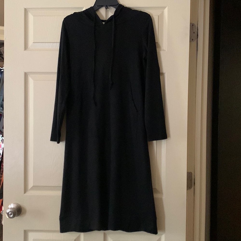 Jade Mackenzie Black Sweatshirt Hoodie Dress